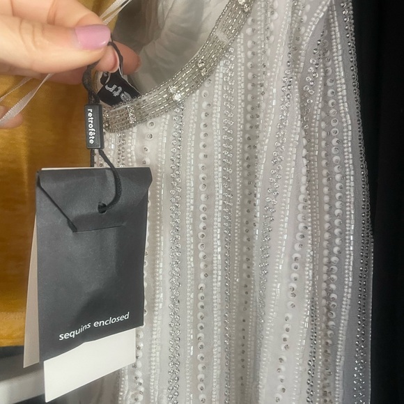 Retrofete feather and sequin Rubina dress in XS - Picture 9 of 12
